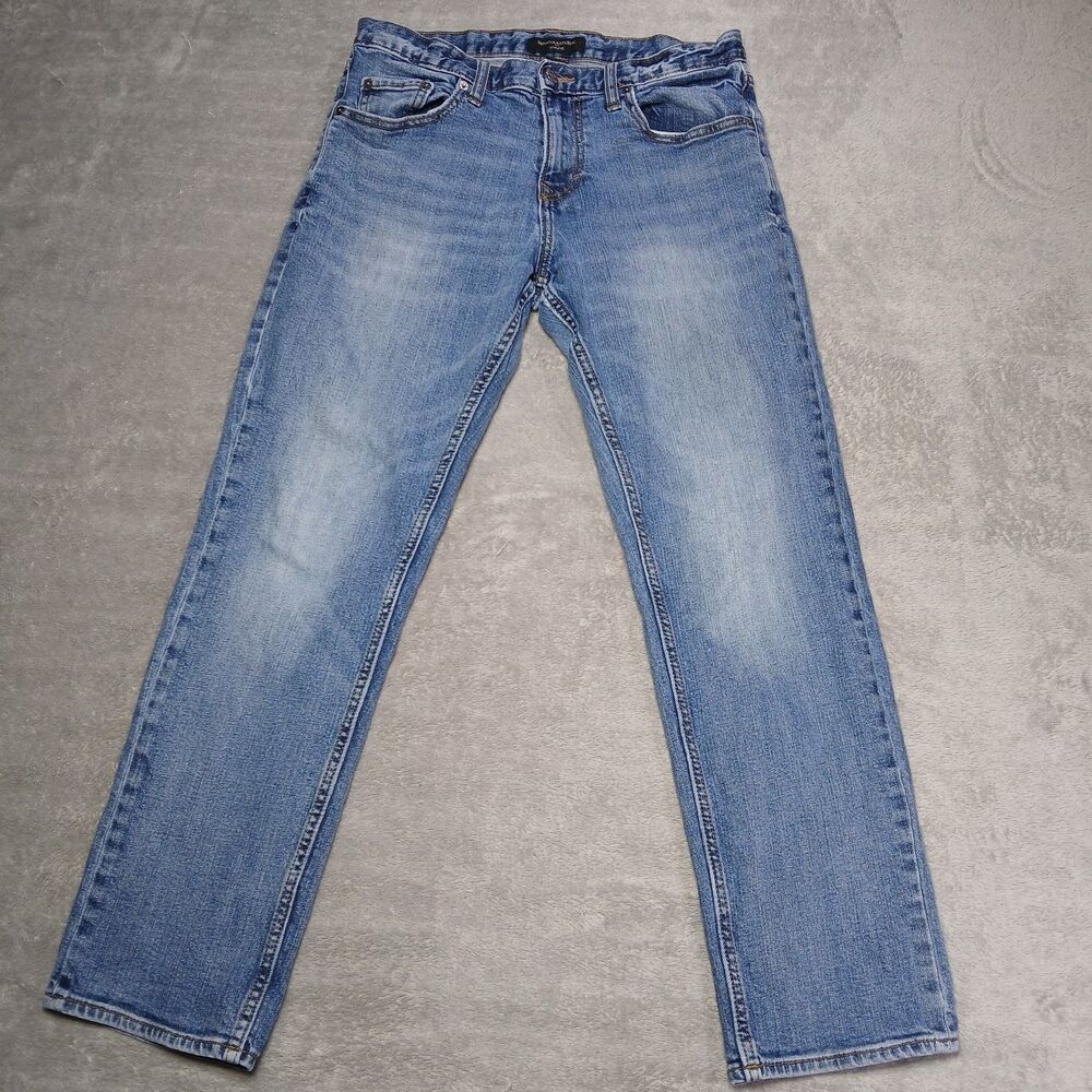 Banana Republic 32x28 Athletic Taper Jeans Blue Distressed Industrial Minimalist